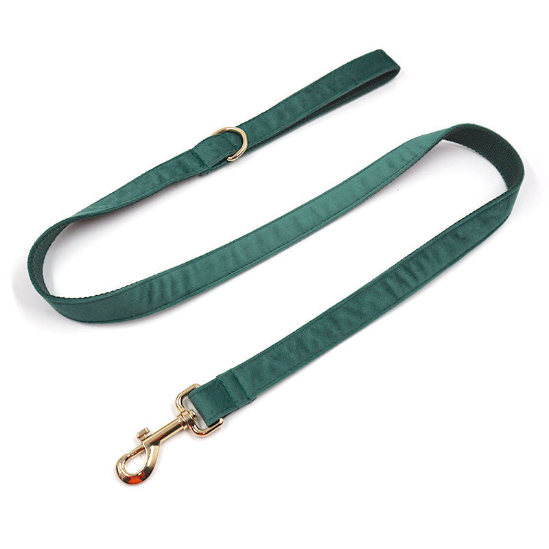 Luxurious Velvet Dog Collar and Leash Set