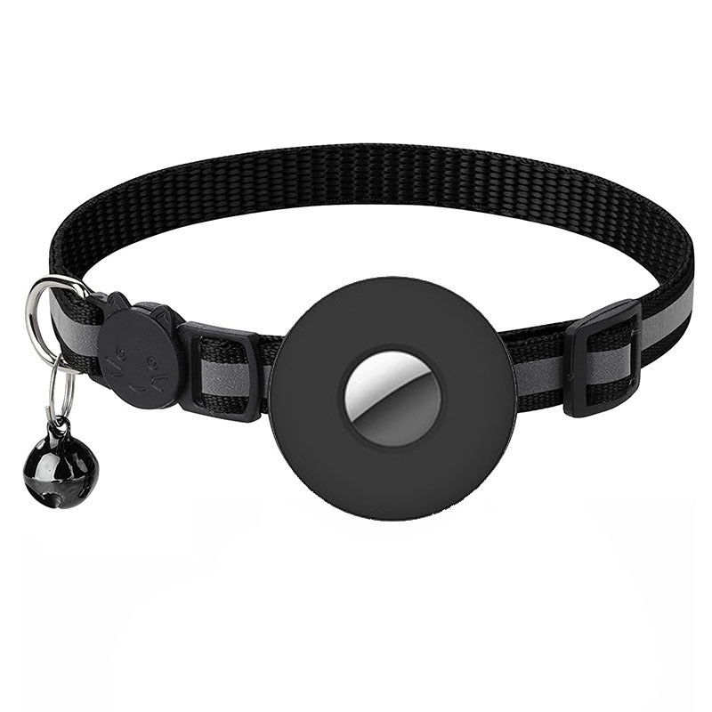Airtag-Compatible Pet Collar with Bell and Reflective Stripes