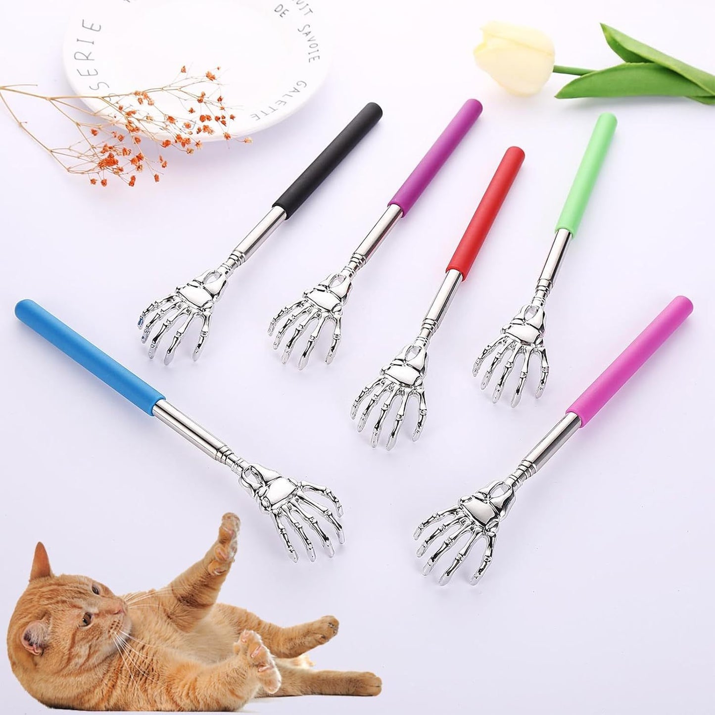 Telescopic Cat Teaser Wand with Grooming Comb for Pets