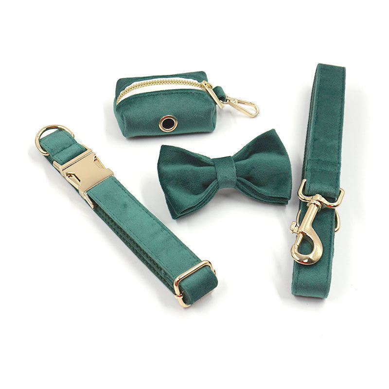 Luxurious Velvet Dog Collar and Leash Set