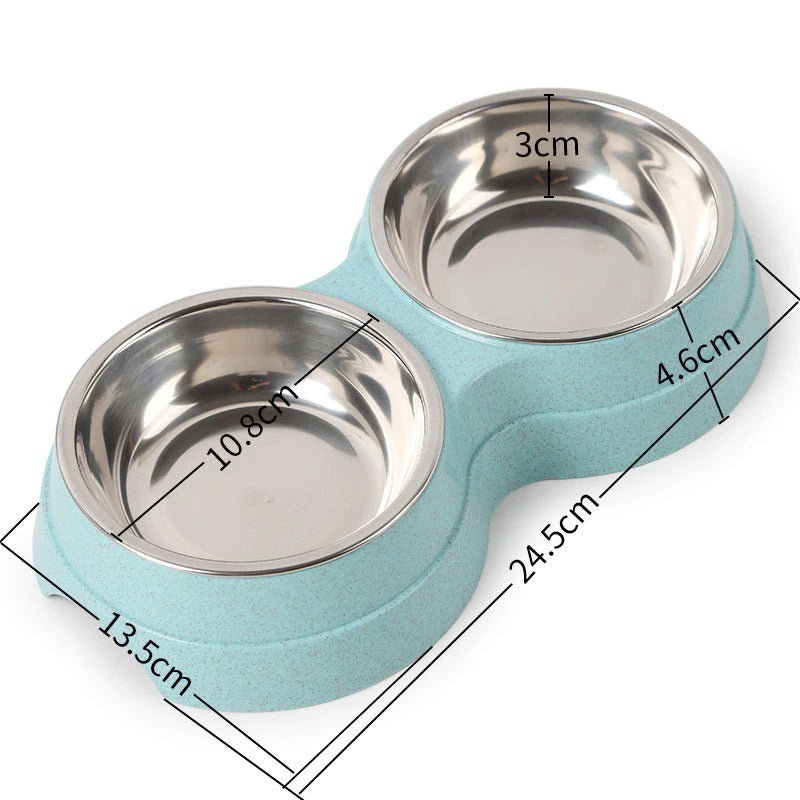 Stainless Steel Pet Feeder with Dual Bowls