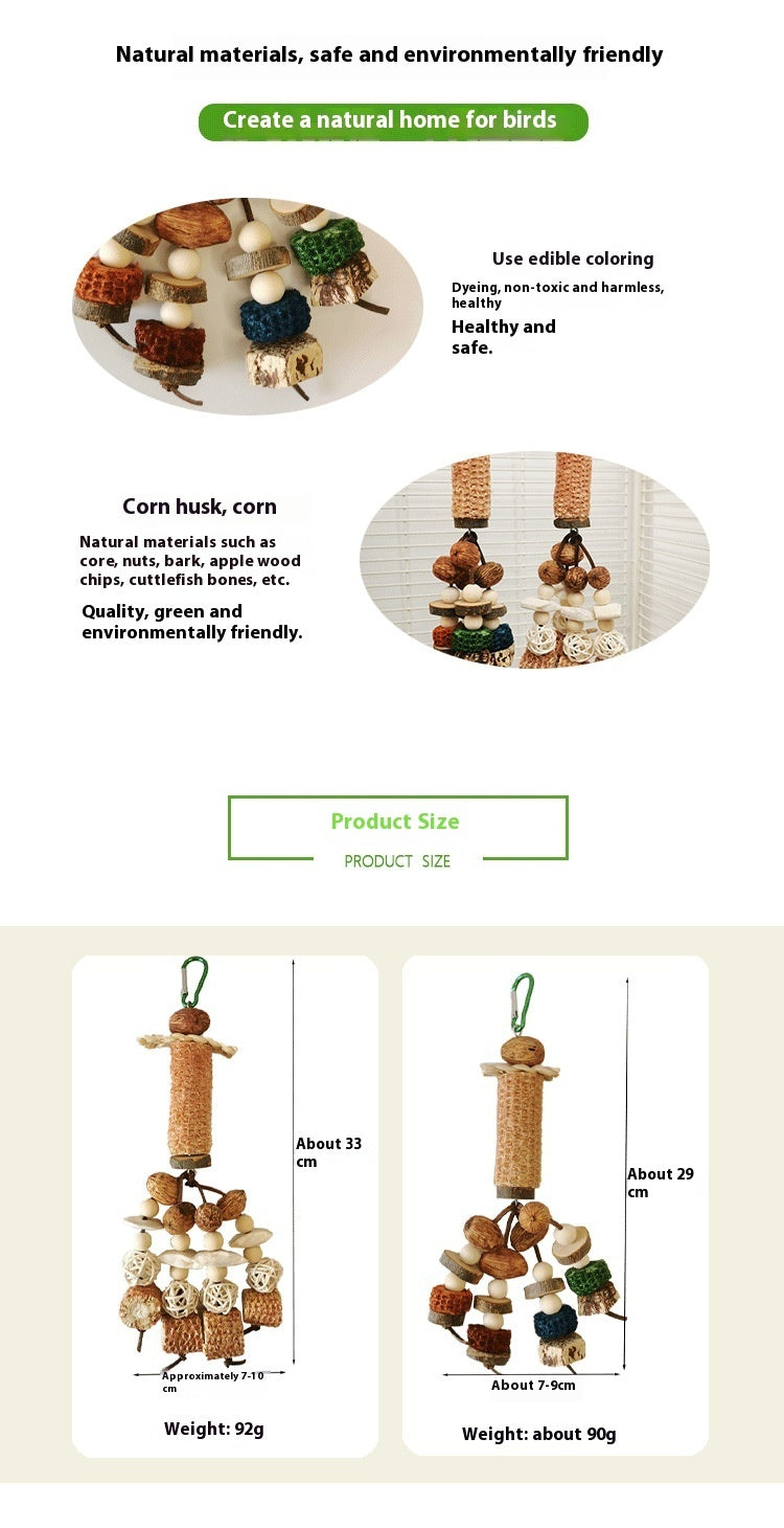 Peony Parrot Dental Care Cuttlebone and Natural Materials Toy