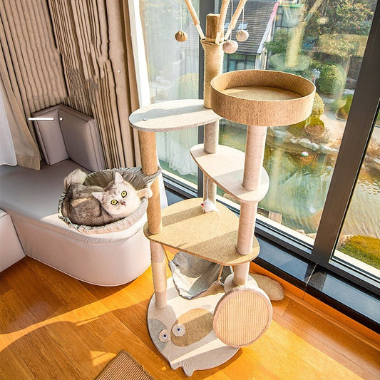 Multi-Level Cat Tree with Integrated Shelves
