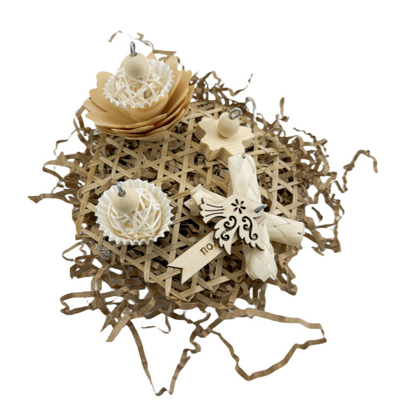 Parrot Natural Ricepaperplant Pith Ball Safety Plant Gnawing Molar Toy