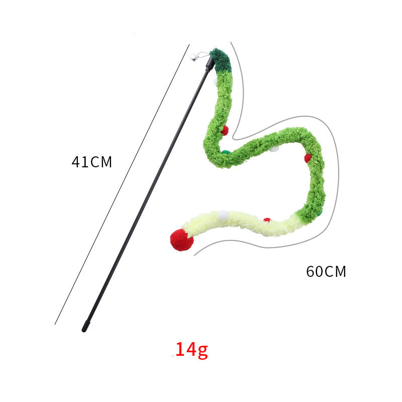 Interactive Play Wand for Cats with Colorful Plush Strips