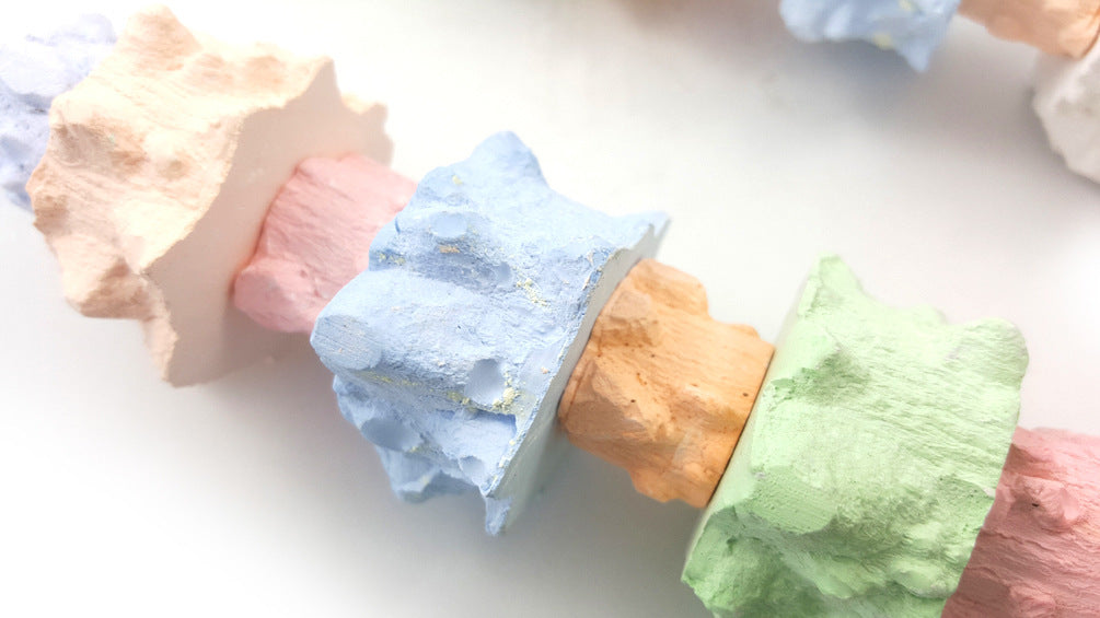 Bird Dental Molar Toy with String and Stone