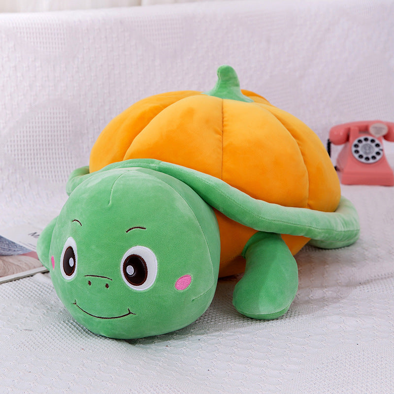 Pumpkin Shaped Plush Tortoise Toy for Dogs