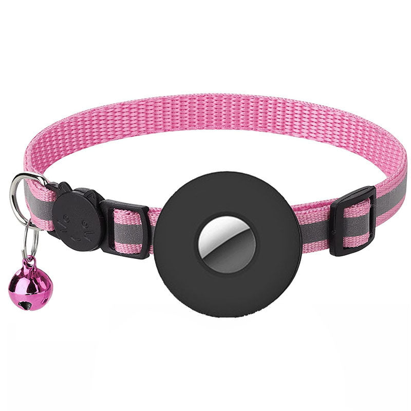 Airtag-Compatible Pet Collar with Bell and Reflective Stripes