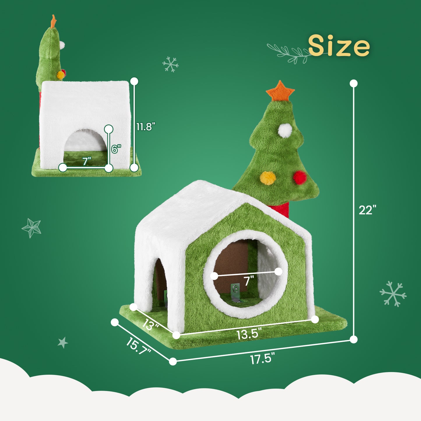 Christmas-Themed Feline Climbing House For Cats