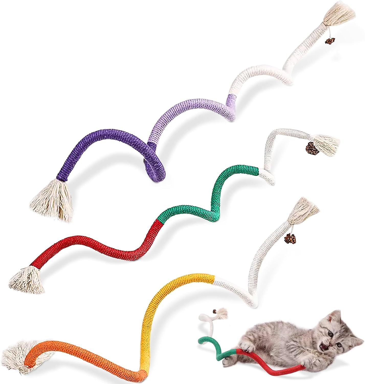 Teeth-Cleaning Cat Toys with Silvervine Fruit and Cotton Rop