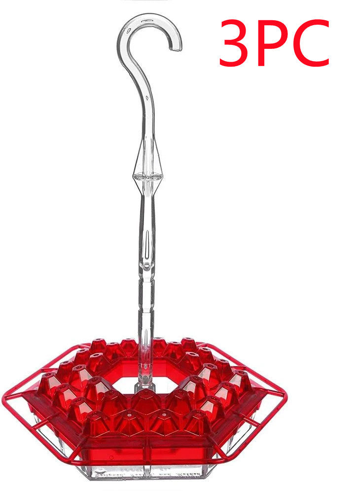 Red Hexagonal Hummingbird Nectar Feeder