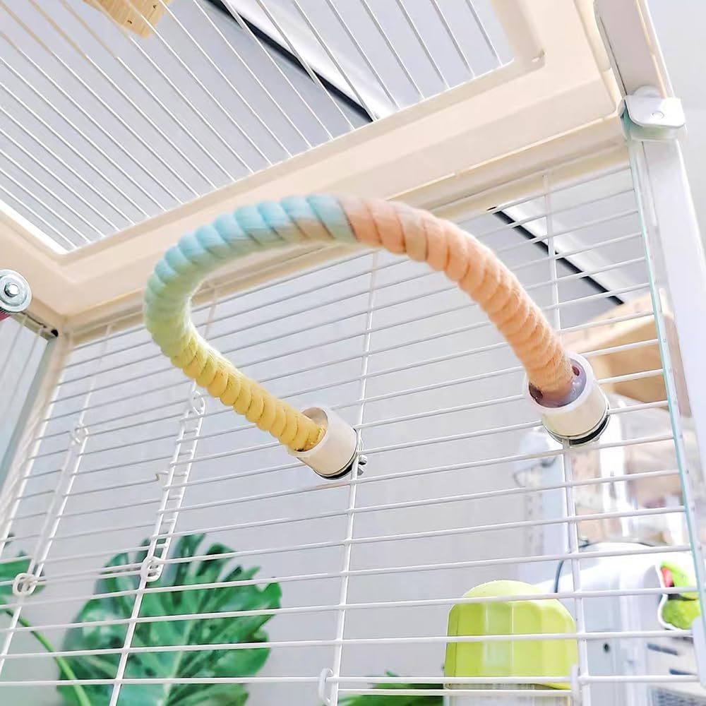Gradient Bird Perch Stand with Bendable Rope