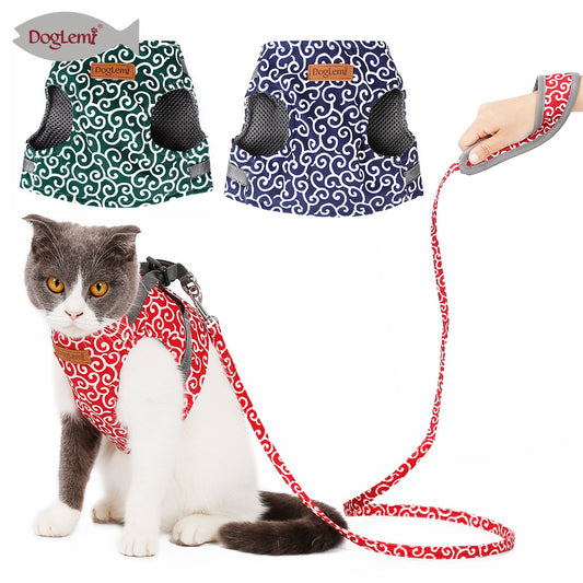 Chest Harness Vest for Cats with Traction Rope