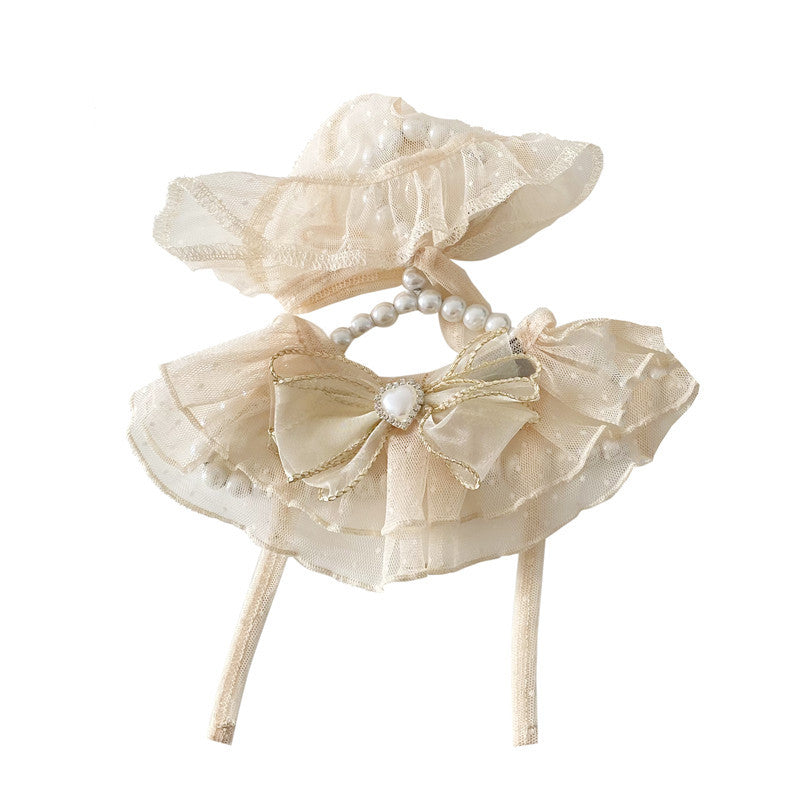 Pet Lace Dress with Matching Hat