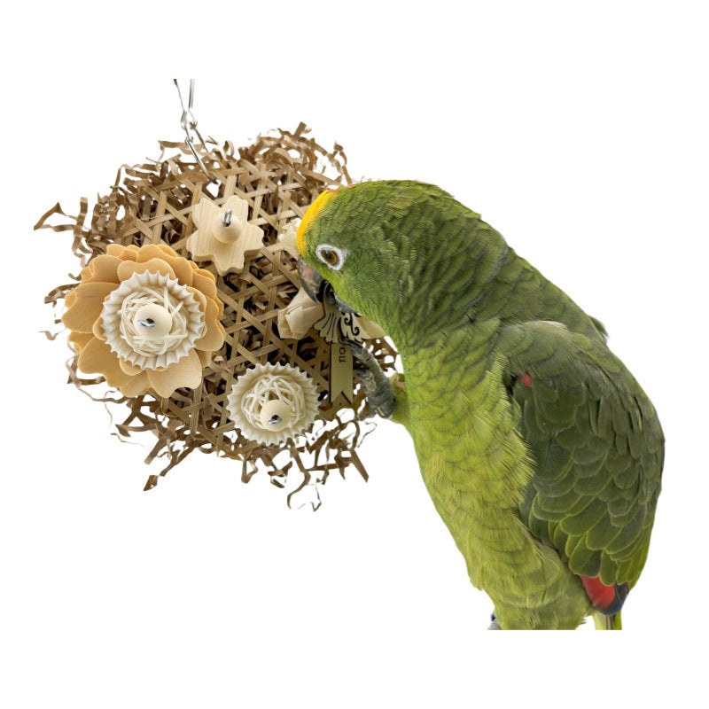 Parrot Natural Ricepaperplant Pith Ball Safety Plant Gnawing Molar Toy